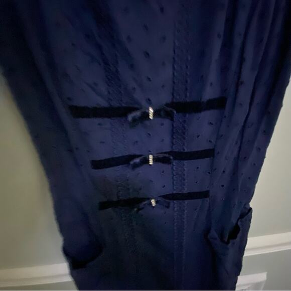 JACK SQUIRE Blue Cotton & Lace Rockabilly wiggle Dress Size wiggle 6 - Picture 4 of 10
